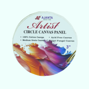 Ajanta Artist Circle Canvas Panel  | 100% Cotton Acid-Free Primed MDF Canvas Board for Acrylic, Oil & Mixed Media Painting