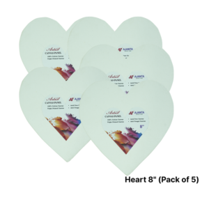Ajanta Artist Heart Canvas Panel — 100% Cotton Acid-Free Primed MDF Board for Acrylic & Oil Painting