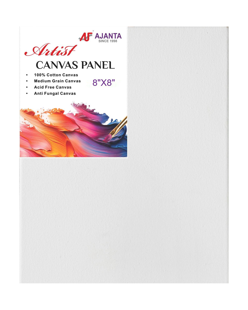 Ajanta Artist MDF Canvas Panel — 100% Cotton Acid-Free Primed Board for Acrylic & Oil Painting