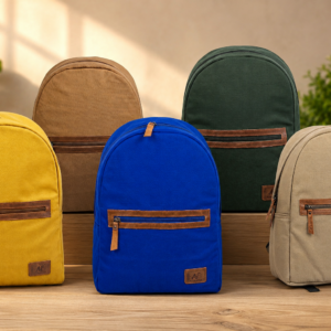AJANTA Premium Canvas Backpack with Front Zipper | Laptop Backpack | Travel, College & Office Bag